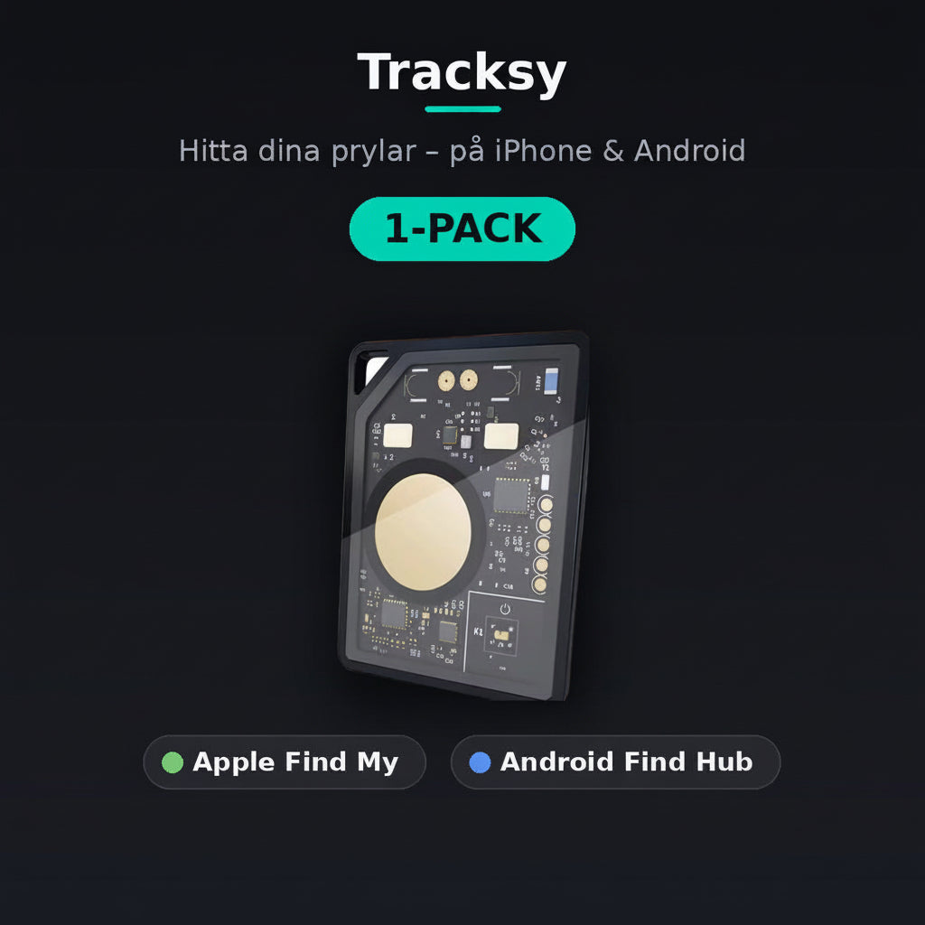 Tracksy Bluetooth-spårare i kortformat – för iPhone & Android