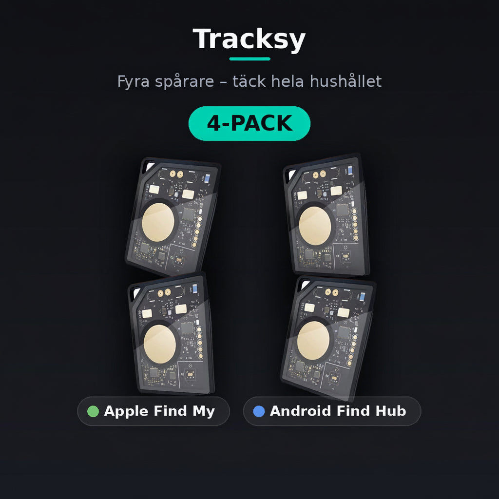 Tracksy Bluetooth-spårare i kortformat – för iPhone & Android